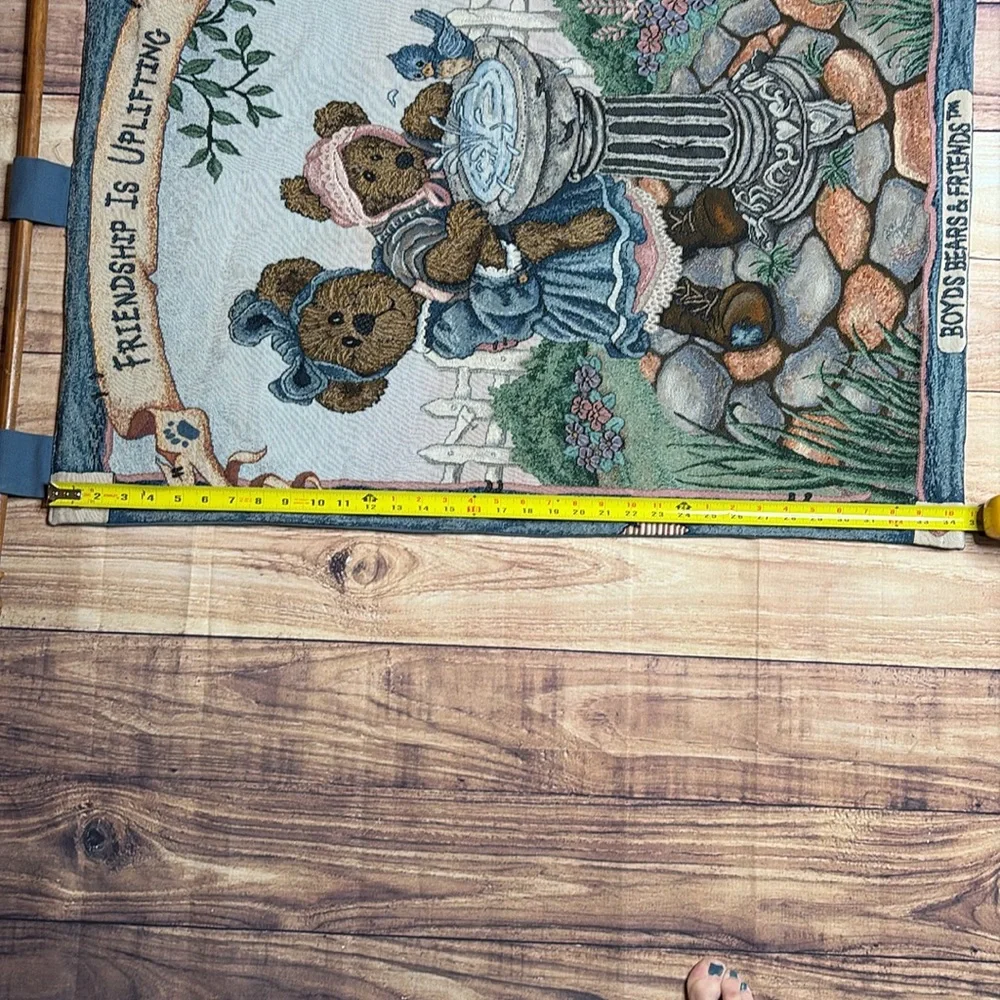 BOYDS BEARS AND FRIENDS Tapestry Wall Hanging Friendship Is Uplifting